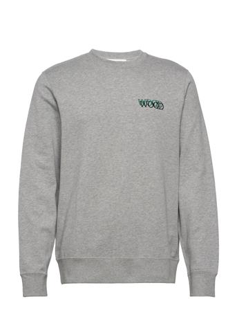 Hugh Logo Sweatshirt Sweatshirt Trøje Grå Wood Wood