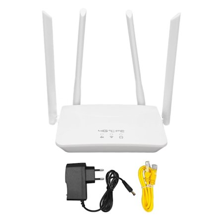 4G LTE trådlös router professionell 300 Mbps mobil WiFi-router med 4 st antenner för B1 3 5 40 för asiatiskt område 100-240V EU-kontakt