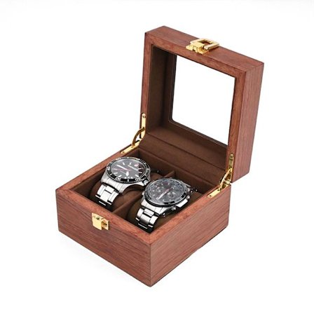 Klokkeoppbevaringsboks i tre 2 rom Rød