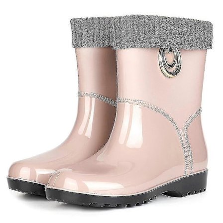 Dam Varmafodrade Wellington Korta Gummistövlar Regn Snö Stövlar Skor