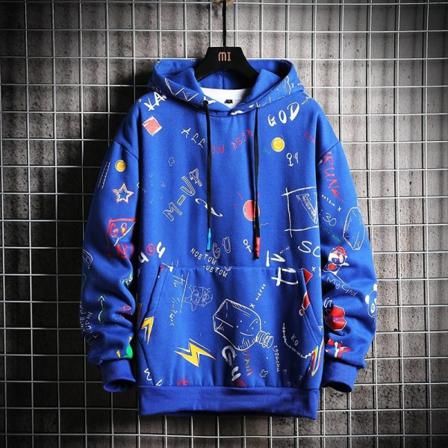 Vention Graffititryck Hoodie-blå Xxl