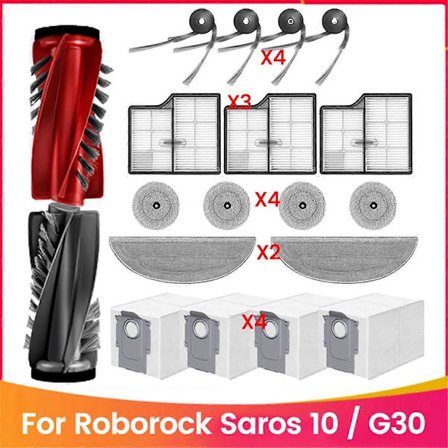 19 stk. reservedele til Saros 10 /G30 støvsuger, vaskbar hovedsidebørste HEPA-filter moppe P