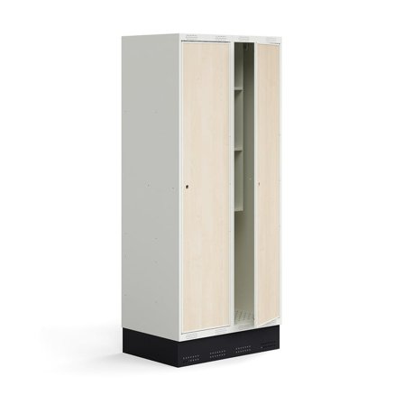 Koulukaappi ROZ, kaksiosainen, 2 lokeroa, sis. jalustan, 1890x800x550 mm, koivu