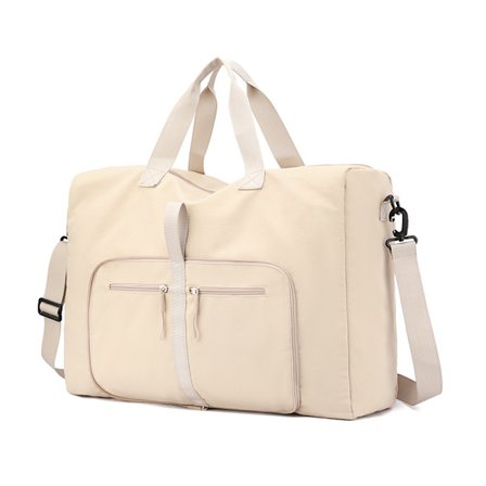 Sports Gym Bag 32L Sammenleggbar Reisebag Vanntett Bag For Weekend Overnatting Sykehus (Beige)
