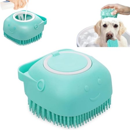 1 pakke blød børste Pet Badebørste Kat Badebørste Hund Badebørste Pet Massage Badebørste Pet Grooming Tilbehør Med Shampoo Dispenser