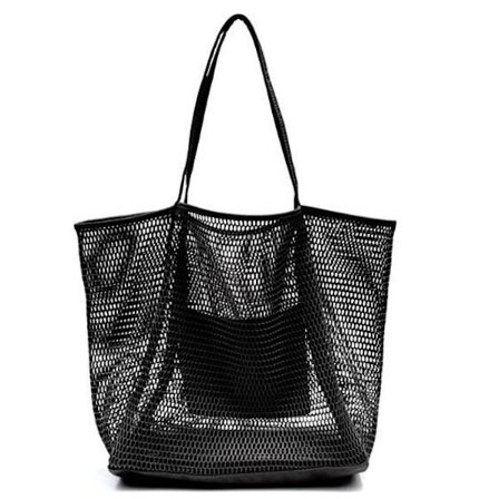 Mesh Beach Tote Damaxelhandväska