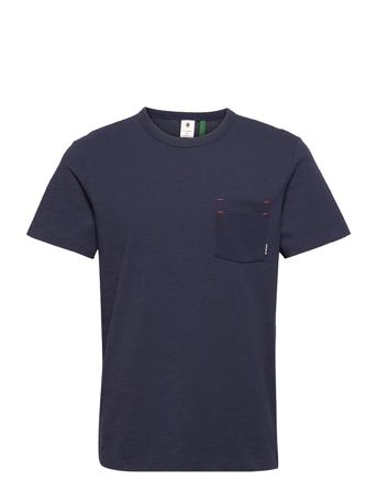 Contrast Mercerized Pkt R T S\S T-shirt Blå G-Star RAW