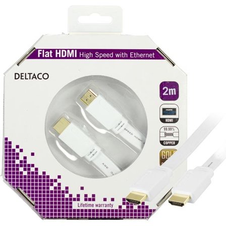 Deltaco HDMI-1020H-K - HDMI-kabel med Ethernet - 2 m