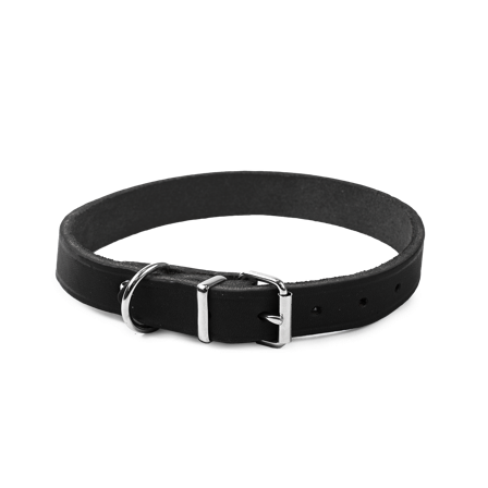Selected by ZOO - Lærhalskjede Hera justerbar Svart 18 mm x 32-39 cm - Hund - Halsbånd - ZOO.no