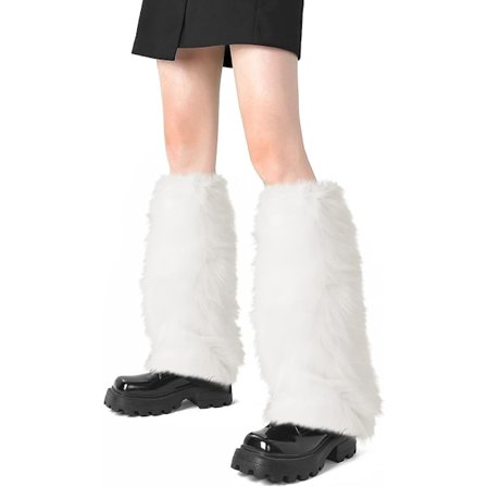 Faux pels fuzzy benvarmere fluffy støvlebetræk til kvinder varme fuzzy støvlemanchetter støvleærmer benvarmere til festkostumer