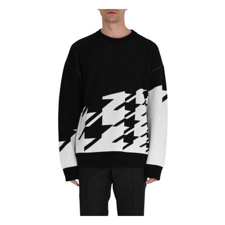 Les Hommes Round-neck Strik Sort, Herre Strik