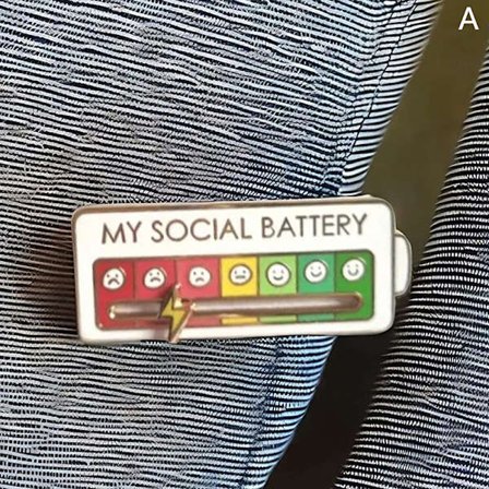 My Social Battery Brosch Rolig Emalj Pin Creative Lapel Pin A