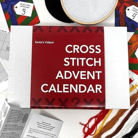 Korsstings julekalender, korsstingsett, 24-dagers nedtellingsjulekalender, julepynt, julebroderisett, korssting