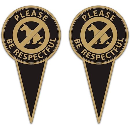 (2-pakning) 12" x 6" Dobbeltsidig «Ingen Bæsjende Hund»-skilt – Vær Vennlig – Stopp Hunder fra å Bæsje eller Tisse på Plenen Din Ya