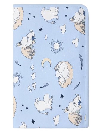 Lindex Shawl Baby Blanket Moomin - Blue - ONE SIZE