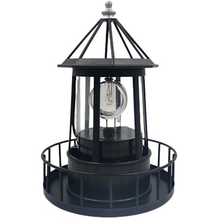 LED solcelledrevet fyrtårn 360 graders roterende fyrtårn landskab IP65 vandtæt holdbar roterbar udendørs solcellelampe hængende til hjem Gard
