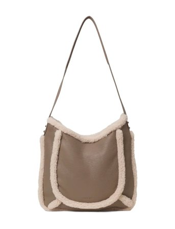 DAY ET Day Faux Shearling Shoulder - Beige - ONE SIZE