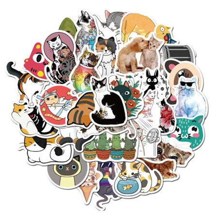 50-pakkaustarrat tarrat leikekirja kissat