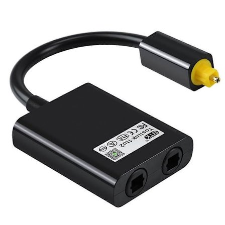 EMK 102B Digital Optisk Fiber Splitter 1 in 2 Ut Fiber Optisk Ljudkabel Konverterare - Svart
