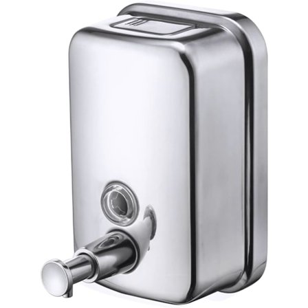 Sæbe dispenser, 500ML Rustfrit stål 304 sølv sæbe dispenser, sæbe dispenser kasse til
