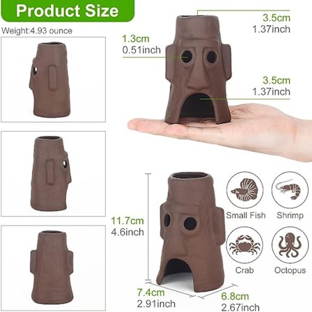 Akvarium fisketank hule dekoration, beta, cichlid, rejer skjult hule dekoration