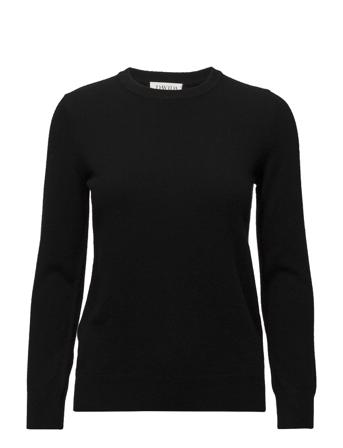 Basic O-Neck Sweater Pulllover Svart Davida Cashmere