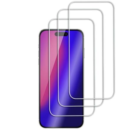 3-Pack - iPhone 15 Pro skærmbeskytter i hærdet glas