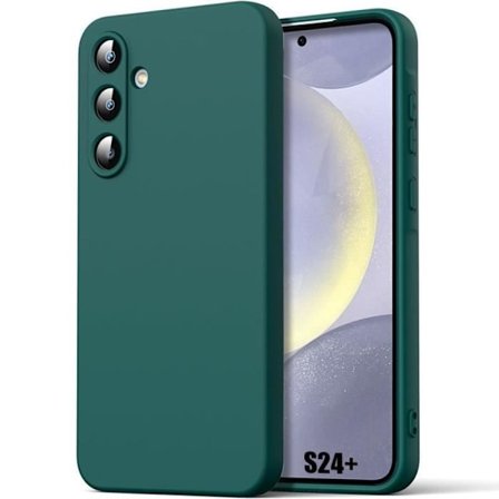 Fodral till Samsung Galaxy S24 Plus (S24+), flytande silikon Mjuk Lättvikt Slim Anti-Scratch Midnight Green