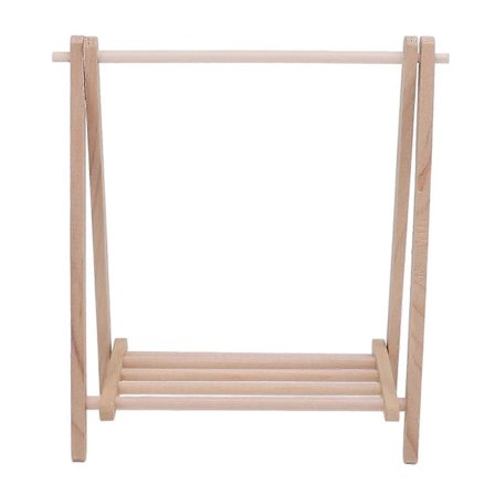 1:12 Nukkekodin Vaaterekki Puinen Lattiajalusta Nuken Vaatteet Tarvikkeet Pienoisnukkekodin Vaate