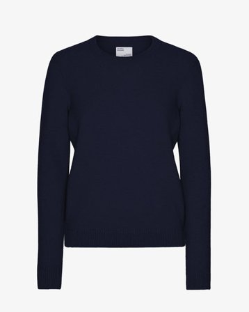 Women Classic Merino Wool Crew - Navy Blue - Female - M