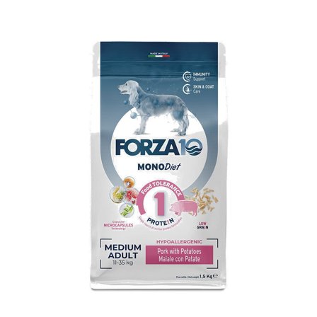 Forza 10 Medium Diet Maiale Con Patate Cibo Secco Per Cani Taglia