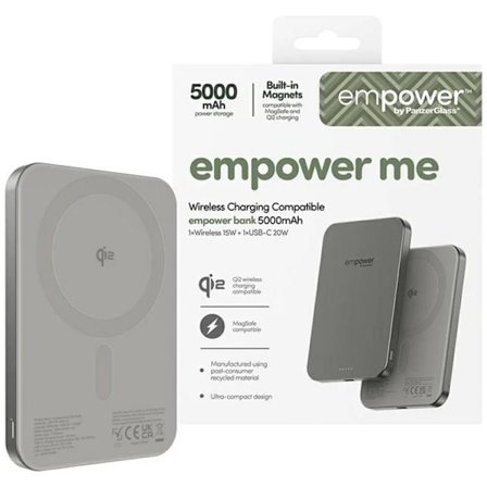 Empower by PanzerGlass MagSafe Trådlös Powerbank 5000mAh - Titanium