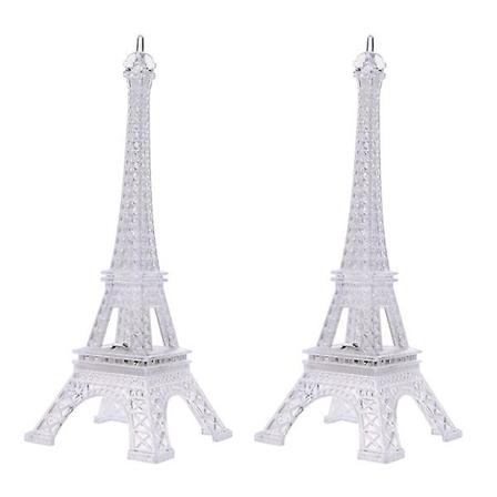2 stk Kreative LED Nattelys Eiffel-tårn Form Nattelys Chic Bordlampe Skrivebordsdekoration Lampe 8x8x1 19*8cm