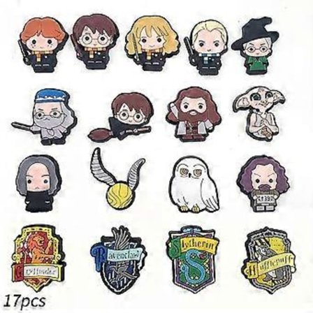 17 stk. Harry Potter Tegneserie Sko Charms Harry Potter Sko Spænde Til Croc Træsko Sko Dekoration Sandaler Tilbehør Børn Voksne Festartikler