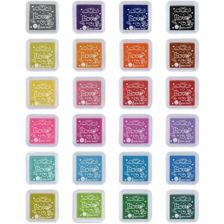 [24 farger] Blekkpute for papirhåndverk DIY Fingeravtrykk Scrapbook_tfrf