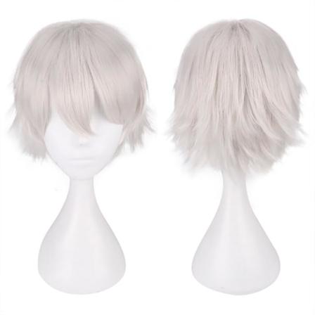 Rask shopping Kort Hår Cosplay Parykk Fluffy Syntetisk Hår 11,8 tommer Halloween Party Parykk Anime Kostyme Parykk For Kvinner Menn Gutt Rollespill 