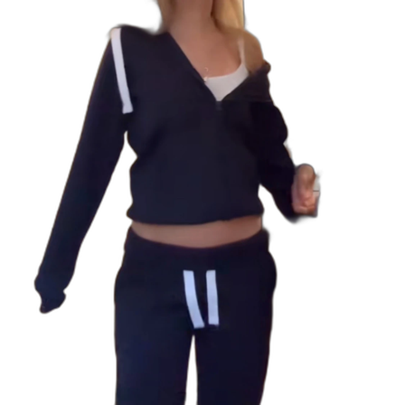 Svarta mjukisbyxor med vit snörning