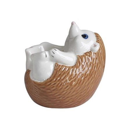 Keramisk Eggeholderkopp Formet Som Piggsvin For Morsomme Frokostøyeblikk Med Familien Multifunksjonell Saftig Potte Bonsai Plantekasser Dekorasjoner[D