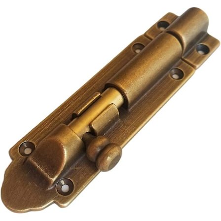 Solid Støpejern Messing Sylinderbolt, Antikk Messing Dørskyvelås, Kraftig Grind Skyvebolt Lås