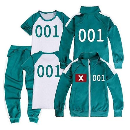 Squid Game 2 Spillere Cosplay Kostyme Treningsdress Komplett Klesett-WELLNGS