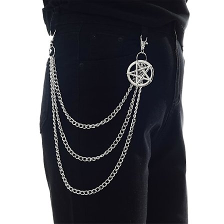 Punk Bukser Kæde Pentagram Nøgleringe Til Mænd Kvinder Jeans Bukser Biker Kæder Harajuku Goth Smykker Gotisk Rock Tilbehør (FMY)