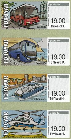 Færøerne - Frankeringsmærker 2022 - Transport - Postfrisk sæt 4v