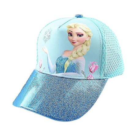 Jente Frozen Princess Elsa Baseball Cap Justerbar Skinnende Solhatt_y