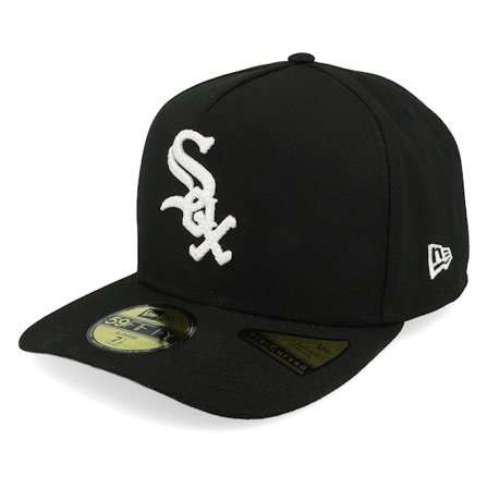 New Era - Chicago White Sox Script Safety Pin Black A-Frame Fitted Fitted Black Cap - MLB @ Hatstore