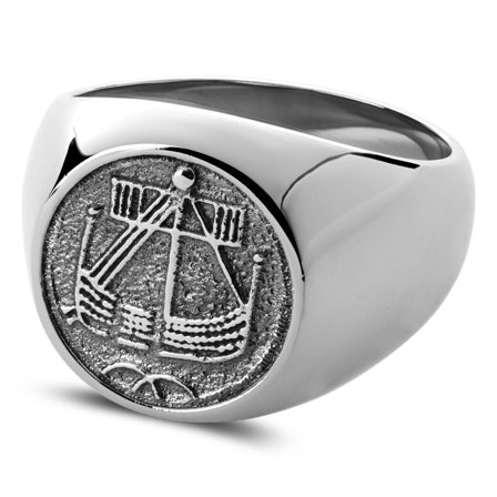 Liutas Black & Silver-Tone Makt Ring for Men - Signet rings