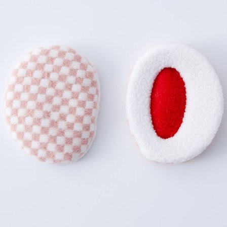 Stroppeløse ørevarmere med vinterøremuffer rosa rutete