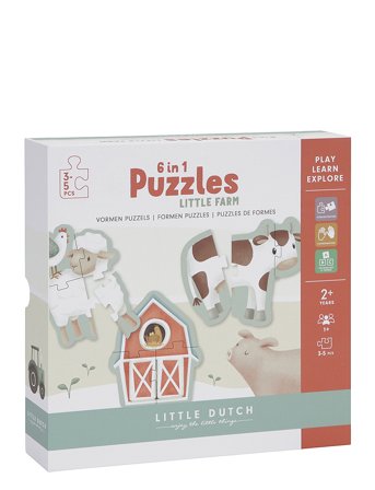 Little Dutch | Little Dutch - 6-I-1 Puslespil - Little Farm | ONE SIZE 21