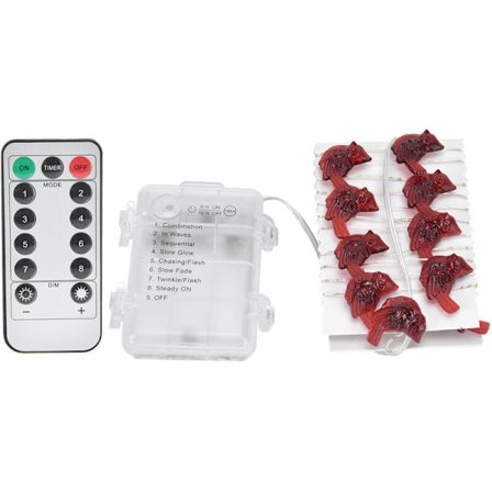 3 meter LED-ljusslinga, röd LED-fågel ljusslinga med fjärrkontroll, 30 LED-lampor, dekorationsljus för hem, fest, utomhus