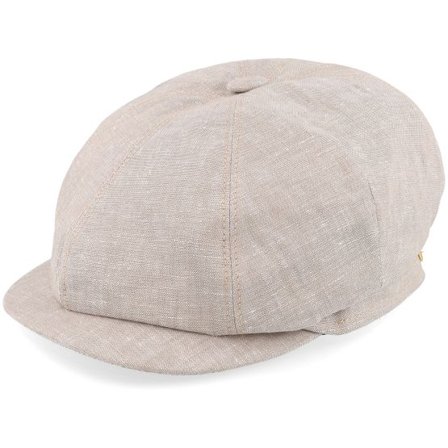Mayser - Beige flatcap Keps - Seven Leinen Beige-gem Flat Cap @ Hatstore