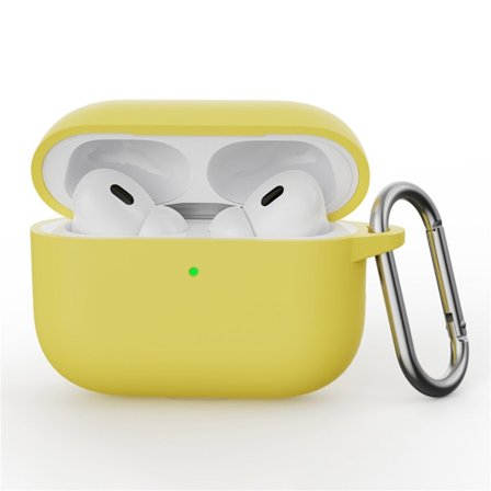 Til AirPods Pro 3 Silikondeksel Integrert Bluetooth-øretelefondeksel med krok - Gul